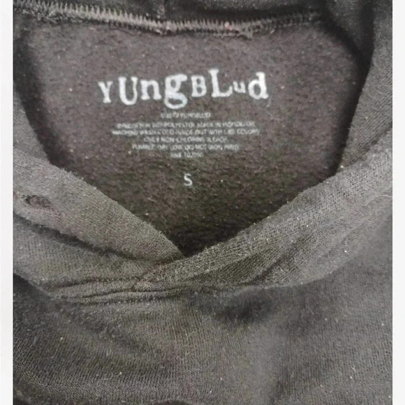 Yungblud Black Be Fookin Happy Merch Unisex Hoodie Size  Small - Picture 6 of 8